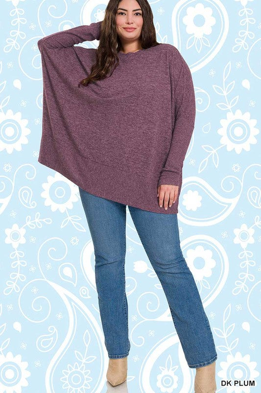 Presley Plus Brushed Melange Hacci Oversized Sweater