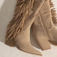 OASIS SOCIETY OUT WEST - Knee-High Fringe Boots