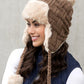 Cable Weave Pom Trapper Hat