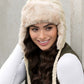 Cable Weave Pom Trapper Hat