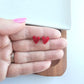 Hand Drawn Heart Studs - Red