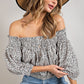 Animal Print Smocked Off the Shoulder Top