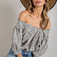 Animal Print Smocked Off the Shoulder Top