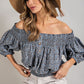 Animal Print Smocked Off the Shoulder Top