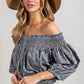 Animal Print Smocked Off the Shoulder Top