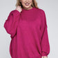 Plus Oversized Round Neck Raw Seam Melange Sweater