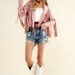 Studded Fringe Open Western Jacket