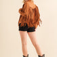 Studded Fringe Open Western Jacket