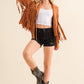 Studded Fringe Open Western Jacket