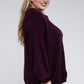 Plus Oversized Round Neck Raw Seam Melange Sweater