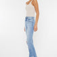 High Rise Leg Distress Bootcut Jeans