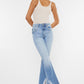 High Rise Leg Distress Bootcut Jeans