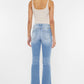 High Rise Leg Distress Bootcut Jeans