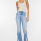 High Rise Leg Distress Bootcut Jeans