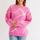 Abstract Pattern Oversized Sweater Top