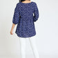 lightweight Button Accent Ditsy Floral Tunic