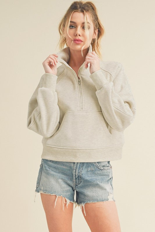 Dove Funnel Neck Half Zip