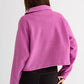 Pocket Detail Boxy Fleece Pullover Sweater