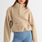 Pocket Detail Boxy Fleece Pullover Sweater