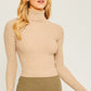 Turtleneck Ribbed Knit Sweater Top