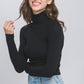 Turtleneck Ribbed Knit Sweater Top