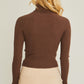 Turtleneck Ribbed Knit Sweater Top