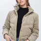 Corduroy Puffer Jacket with Toggle Detail