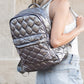 Jade Metallic Puffer Backpack