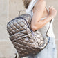 Jade Metallic Puffer Backpack