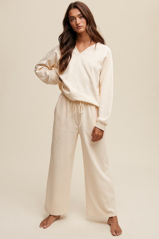 Harlee V-neck Sweatshirt and Pants Set