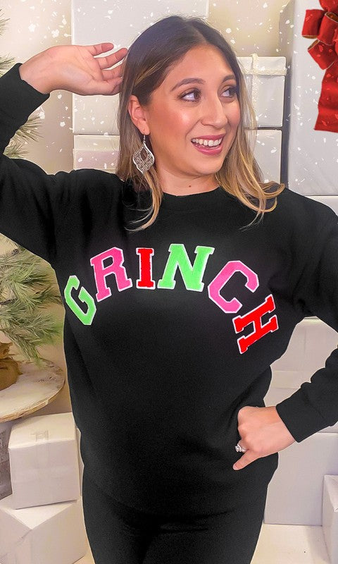 Soft Ideal Chenille Grinch Graphic Sweatshirt