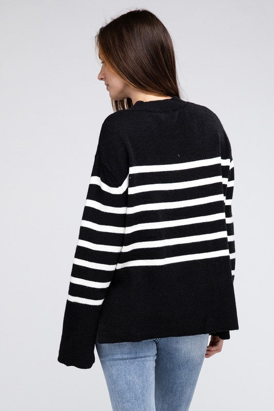 Melanie Ribbed Hem Stripe Sweater