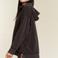 PLUS Long Slv Buton Down Ribbed Hooded Sweatshirt