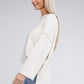 Ribbed Brushed Melange Hacci Henley Sweater