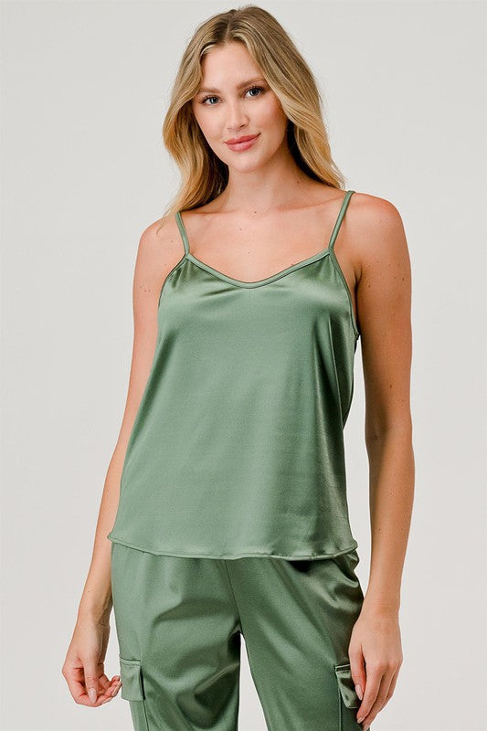 Plus Satin Tank Top