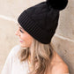 Chunky Knit Fur Pom Beanie