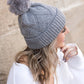 Chunky Knit Fur Pom Beanie