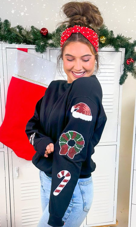 Christmas Sparkle Sleeve Sweatshirt