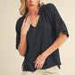 Tes 3/4 Sleeve Ruffle Top