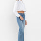 High Rise Wide Leg Jeans with Trouser Hem Detail