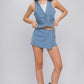 Denim Buttoned Vest Top