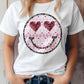 Retro Valentine Happy Smile Hearts Graphic Tee