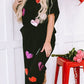 Black Sequin Heart Graphic Textured 2pcs Outfit