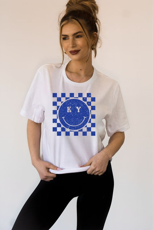 KY Smile Checkered Graphic State Tee