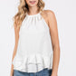 Plus Ruffle Trim Sleeveless Blouse