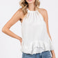 Plus Ruffle Trim Sleeveless Blouse