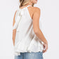 Plus Ruffle Trim Sleeveless Blouse