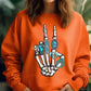 Skeleton Concho Rings Graphic Fleece Sweatshirts