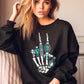 Skeleton Concho Rings Graphic Fleece Sweatshirts