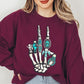 Skeleton Concho Rings Graphic Fleece Sweatshirts